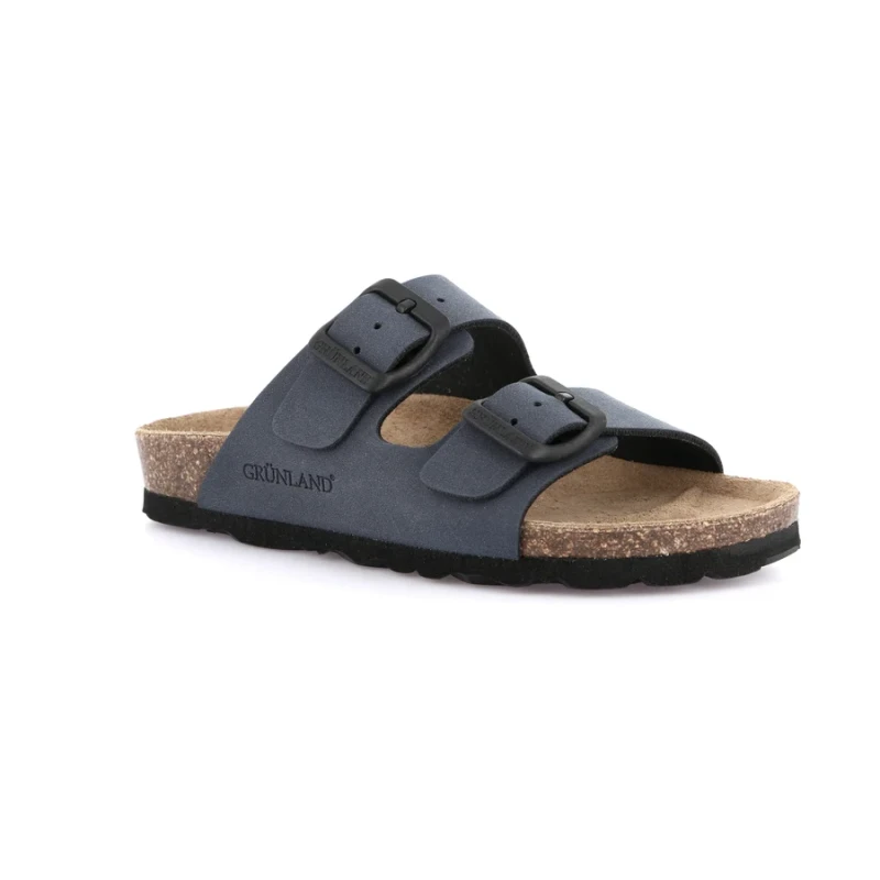 GRUNLAND - Sandalo ciabatta blu con fibbie - cb0714-40 luce