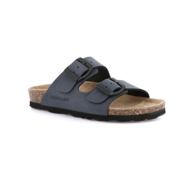 GRUNLAND - Sandalo ciabatta blu con fibbie - cb0714-40 luce