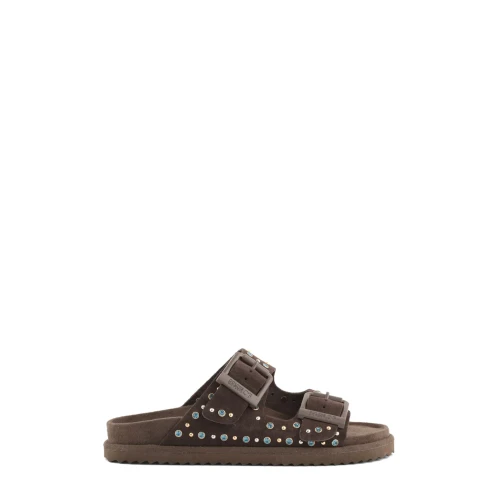 COLORS - Ciabatta marrone con strass - hc.biow05n