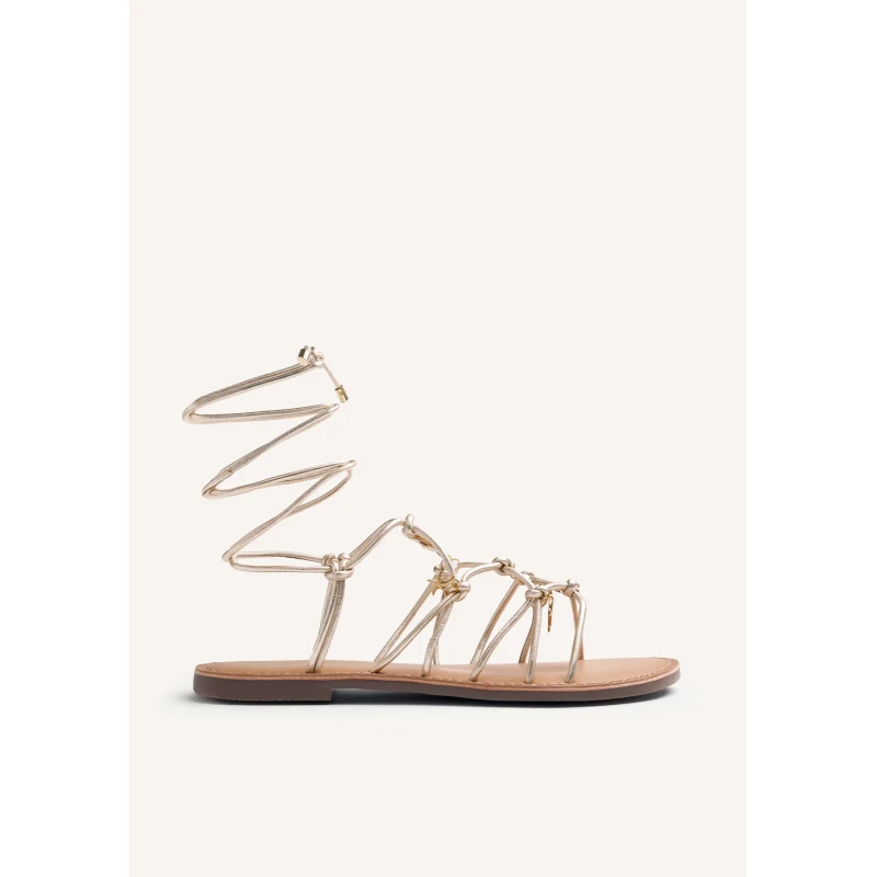 GIOSEPPO - Sandalo oro con lacci e charms - 79208-sedgwick