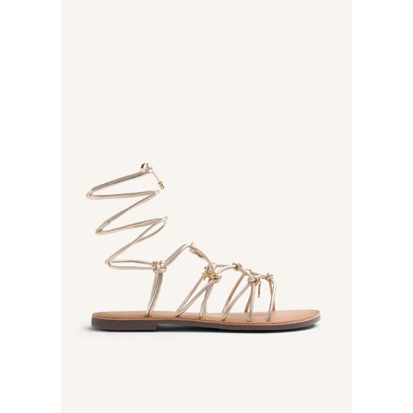 GIOSEPPO - Sandalo oro con lacci e charms - 79208-sedgwick
