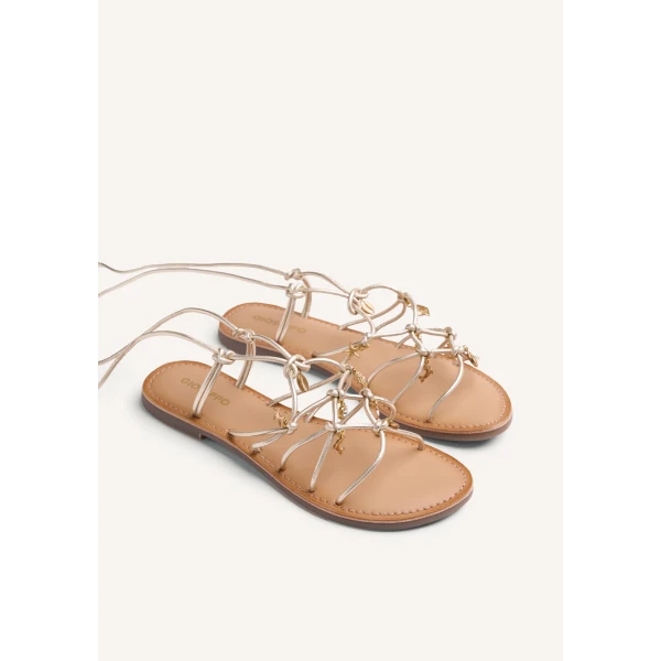 GIOSEPPO - Sandalo oro con lacci e charms - 79208-sedgwick