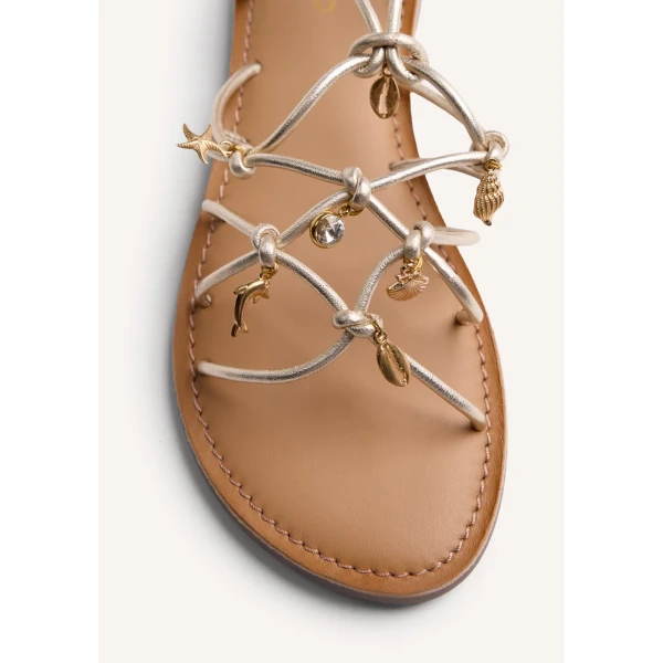 GIOSEPPO - Sandalo oro con lacci e charms - 79208-sedgwick