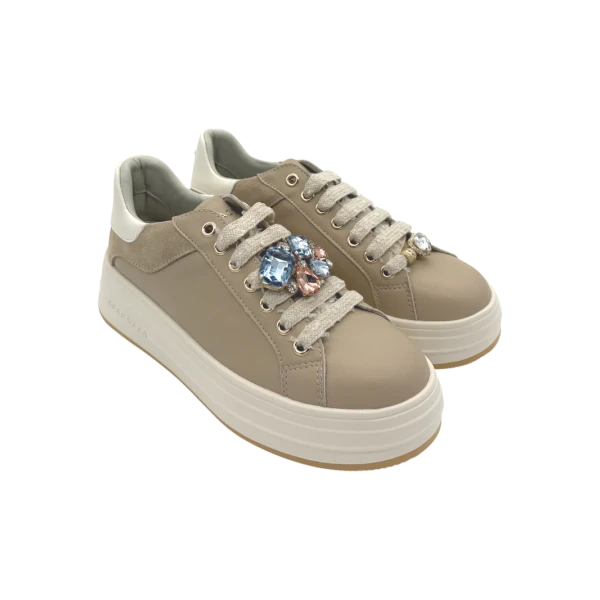 APEPAZZA - Sneakers beige con charms - s6lifty15/les
