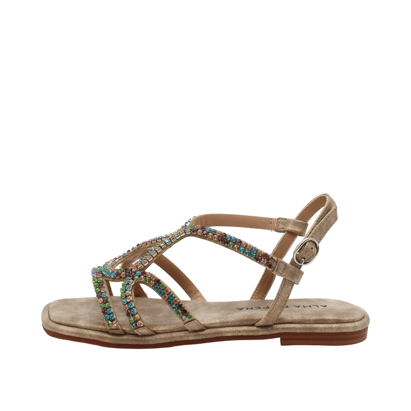 ALMA EN PENA - Sandalo bronzo con strass colorati - v2651709