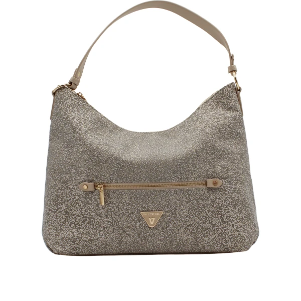 VALLEVERDE - Borsa beige in tessuto stampato con tracolla -