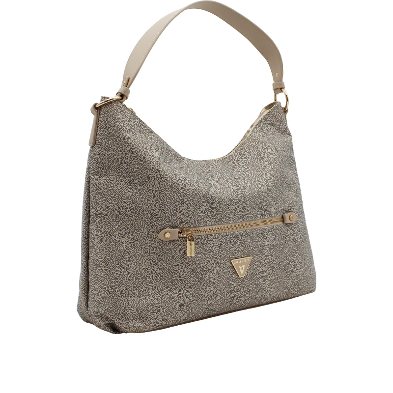 VALLEVERDE - Borsa beige in tessuto stampato con tracolla -
