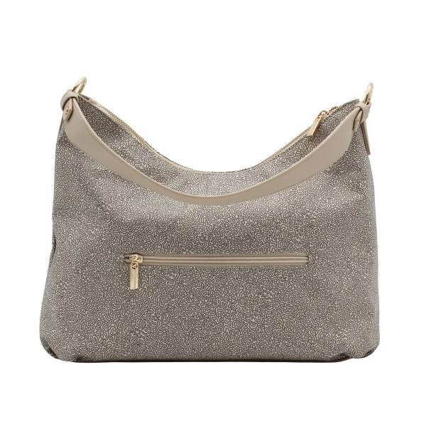 VALLEVERDE - Borsa beige in tessuto stampato con tracolla -
