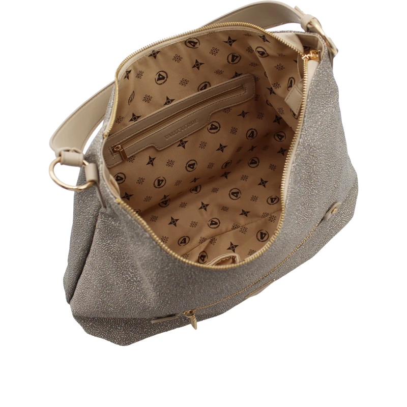 VALLEVERDE - Borsa beige in tessuto stampato con tracolla -
