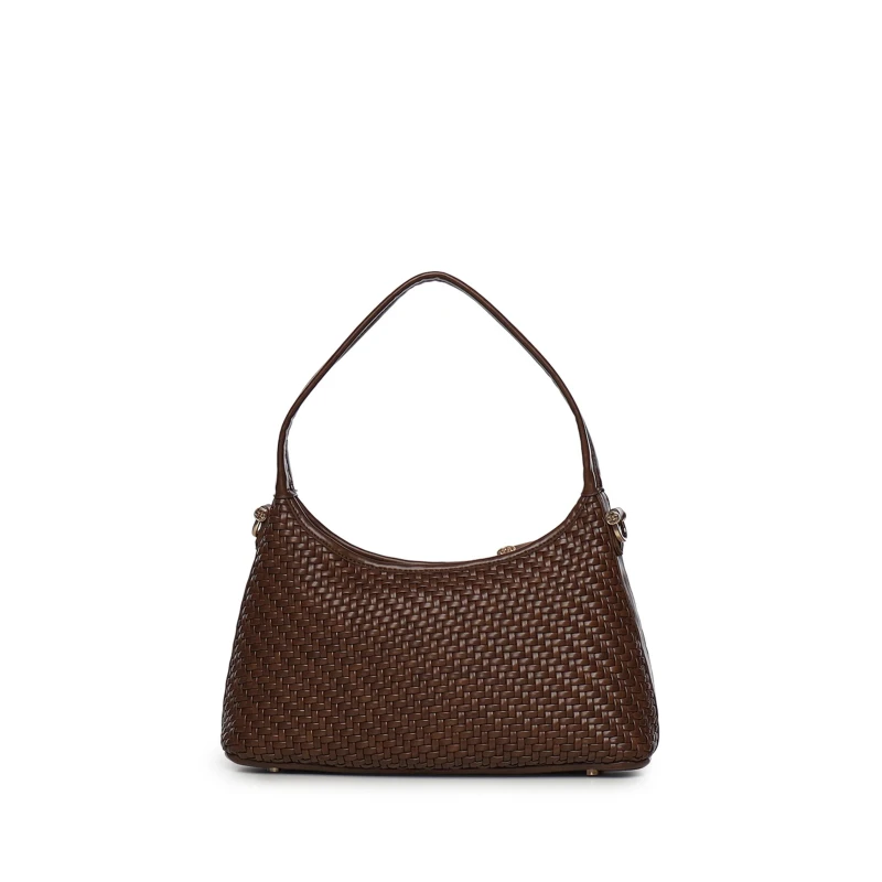 V73 - Borsa marrone intrecciata con charms - 73bs9o603