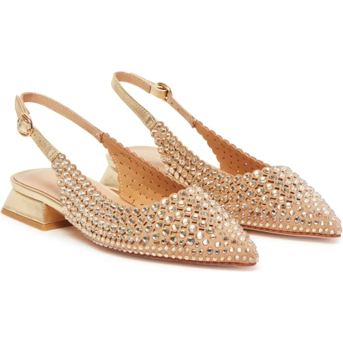 ALMA EN PENA - Decollete' Chanel oro con strass - v250488 2