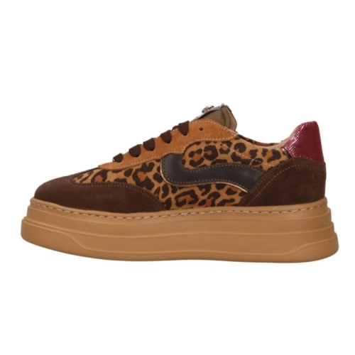 JANET&JANET - Sneakers marrone in camoscio con riporto 2