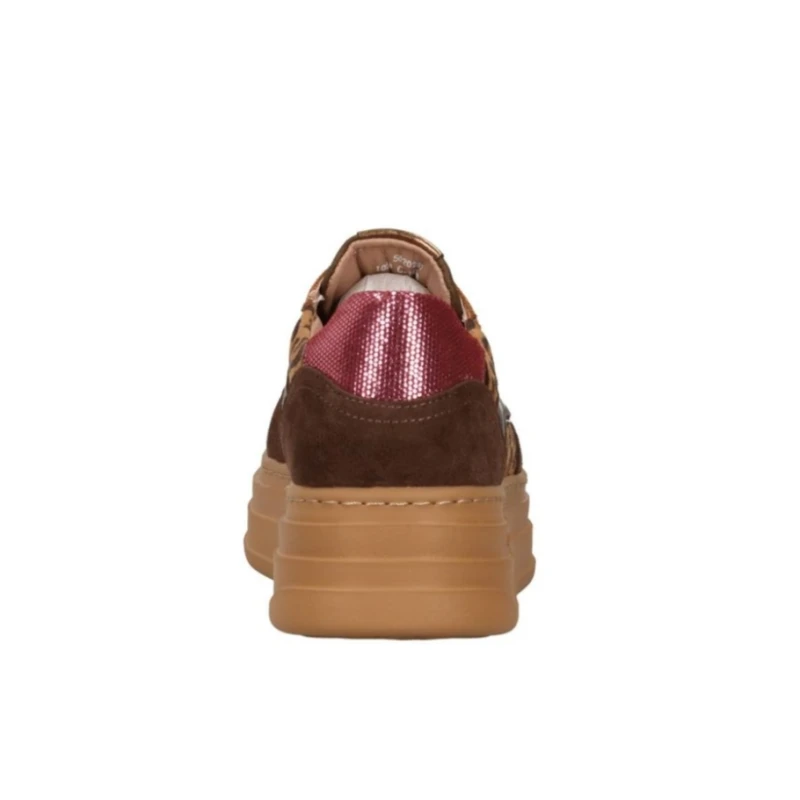 JANET&JANET - Sneakers marrone in camoscio con riporto