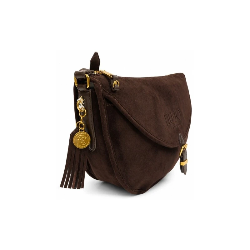 LIU JO - Borsa marrone in camoscio con tracolla - af6009t711a