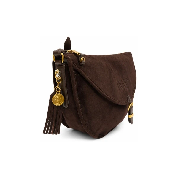 LIU JO - Borsa marrone in camoscio con tracolla - af6009t711a