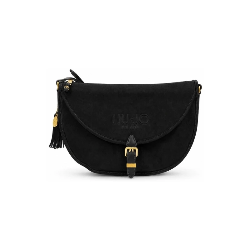 LIU JO - Borsa nera in camoscio con tracolla - af6009t711a