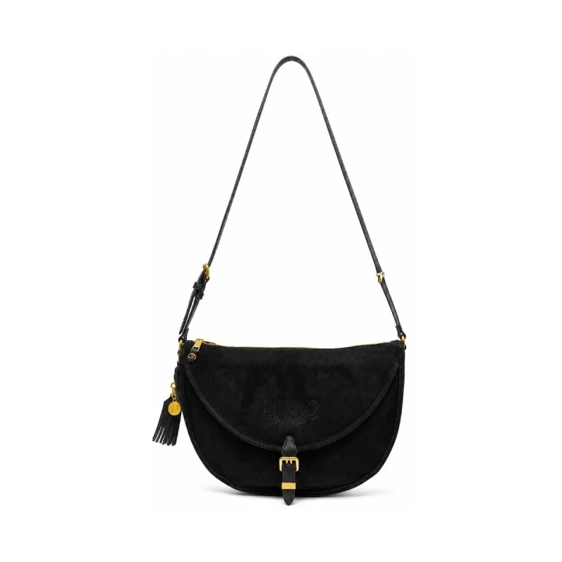 LIU JO - Borsa nera in camoscio con tracolla - af6009t711a