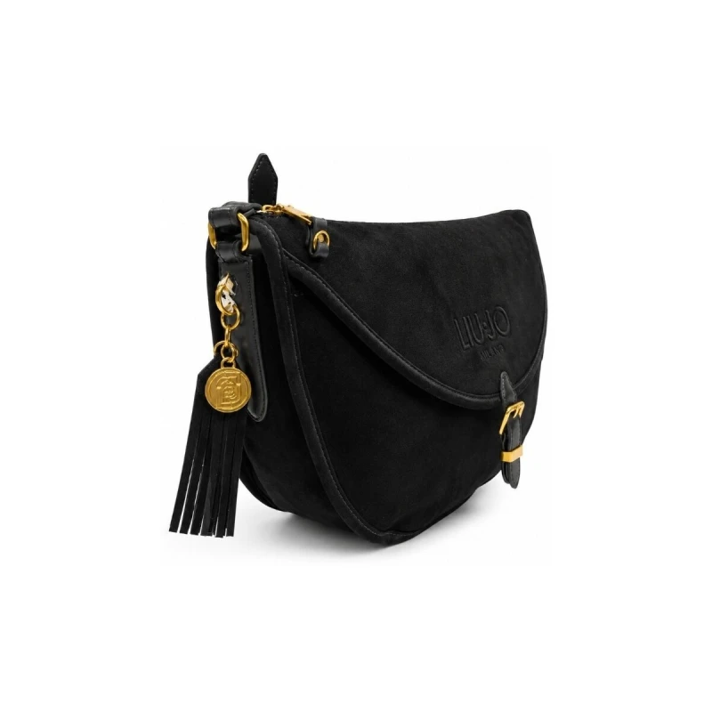 LIU JO - Borsa nera in camoscio con tracolla - af6009t711a