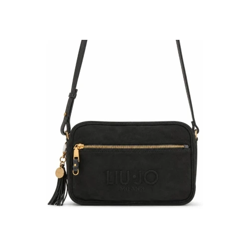 LIU JO - Borsa nera in camoscio con tracolla - af6011t711a
