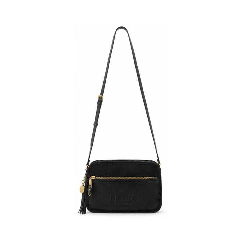LIU JO - Borsa nera in camoscio con tracolla - af6011t711a