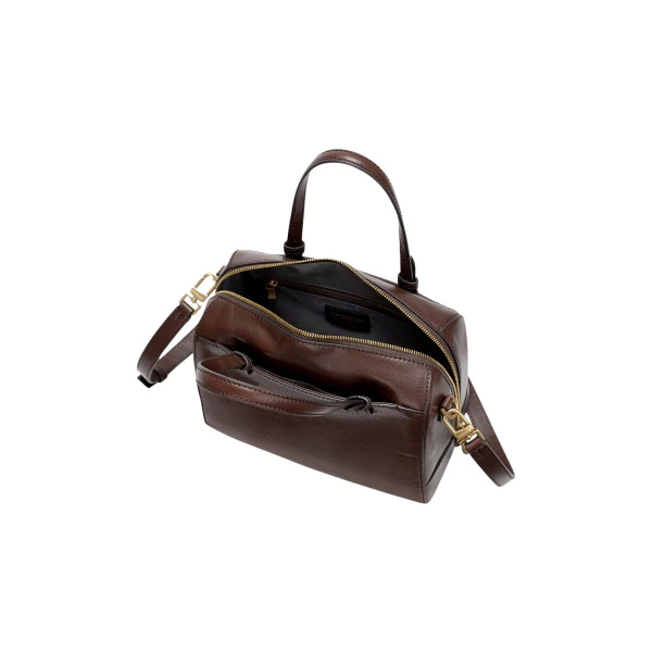 NANNINI - Borsa marrone con manici e tracolla - 20724
