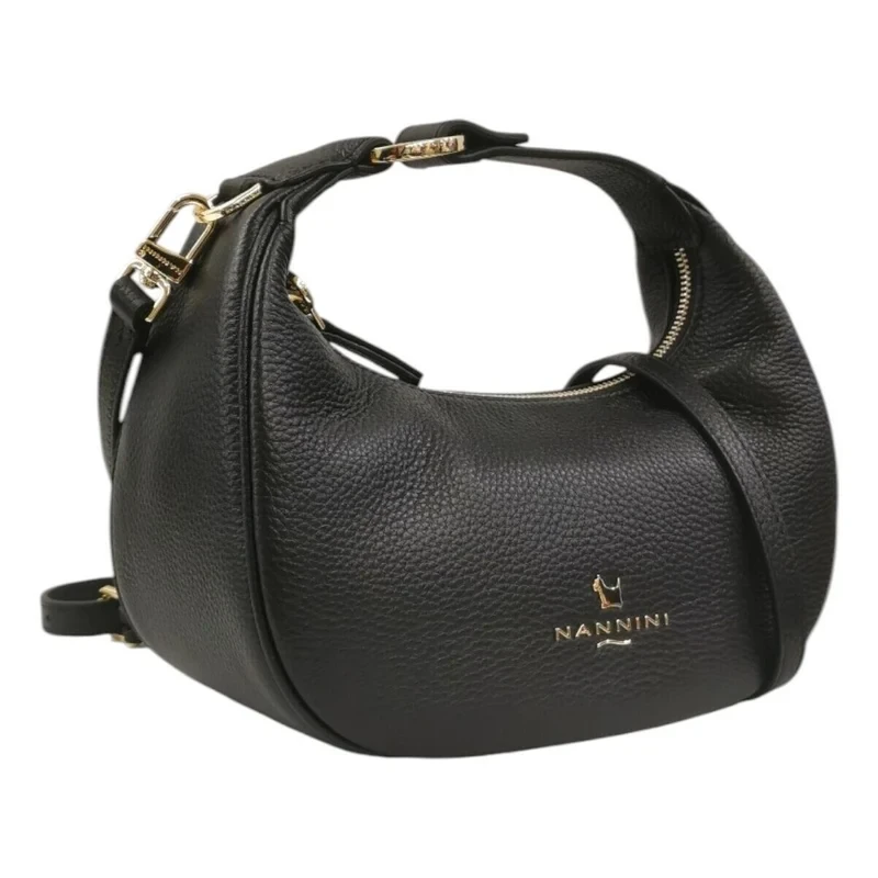 NANNINI - Borsa nera con manico e tracolla - 18408