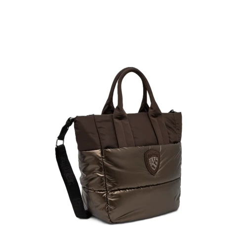 BLAUER - Borsa marrone shopping con manici - f6quartxl01/pad 2