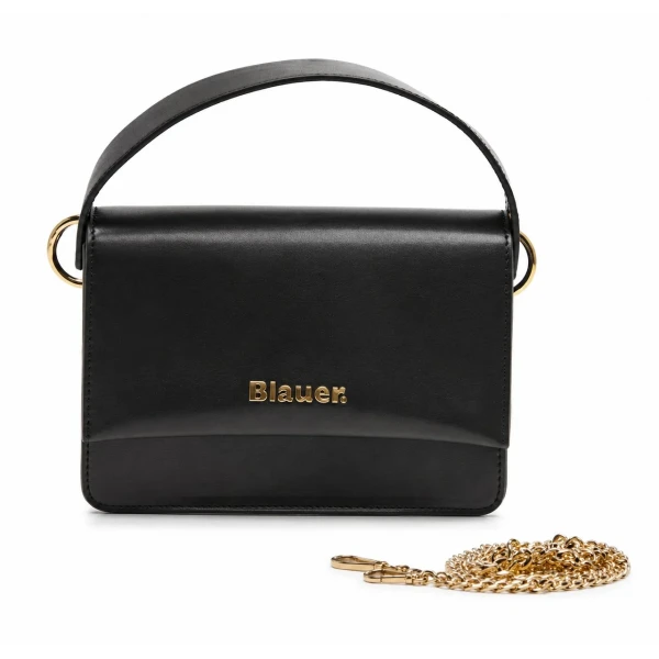 BLAUER - Borsa nera con con logo e manico - f6min02pu/mig