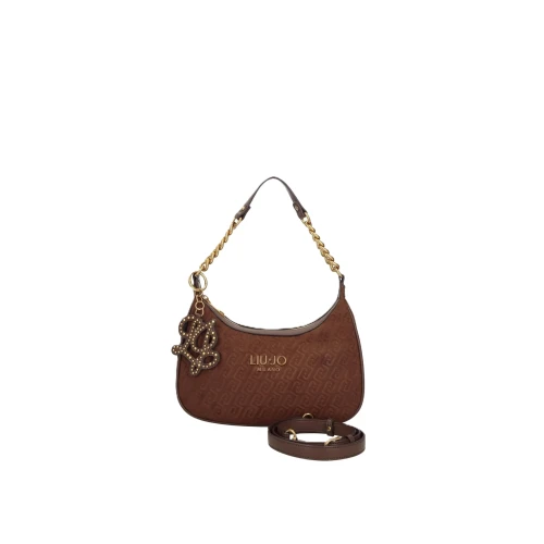LIU JO - Borsa marrone con logo e charms - 