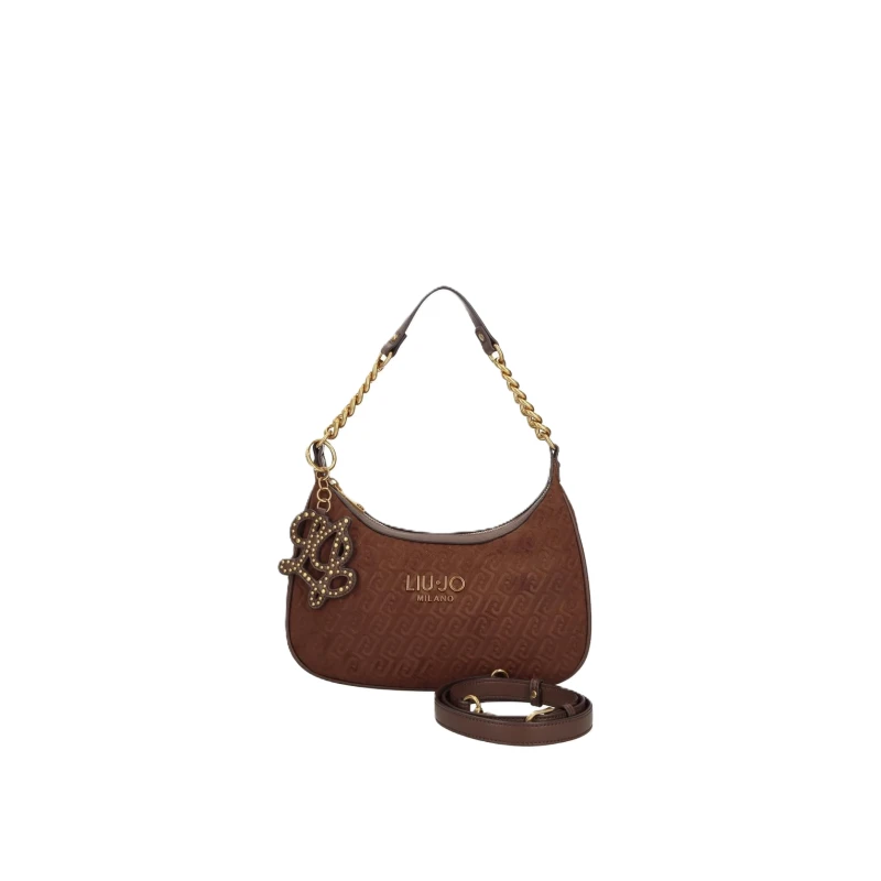 LIU JO - Borsa marrone con logo e charms - 