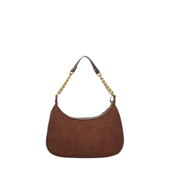 LIU JO - Borsa marrone con logo e charms - 