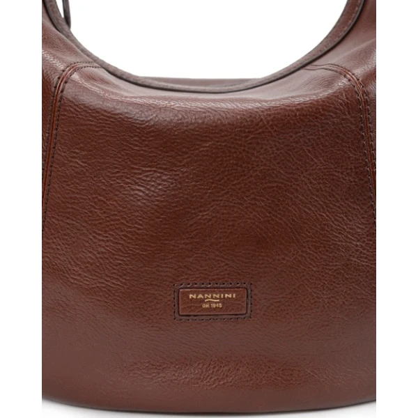 NANNINI - Borsa marrone con manico e tracolla - 22216