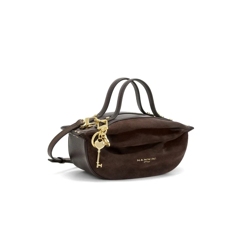 NANNINI - Borsa marrone in pelle e camoscio - 21331