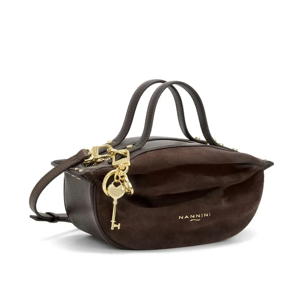 NANNINI - Borsa marrone in pelle e camoscio - 21331