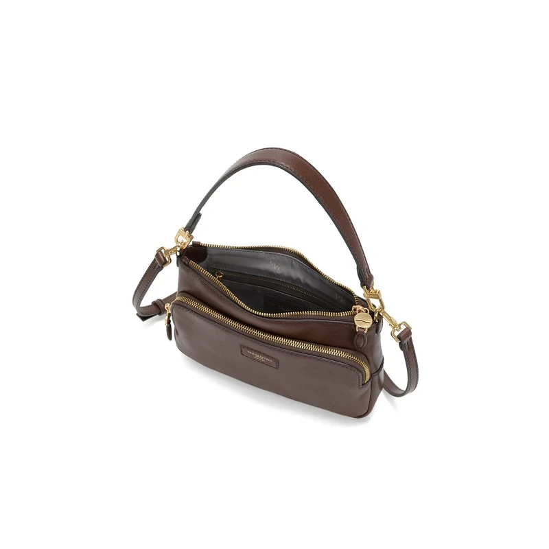 NANNINI - Borsa marrone con manico e tracolla - 20476