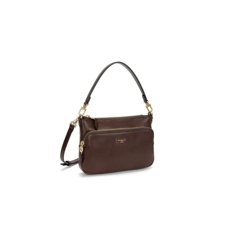 NANNINI - Borsa marrone con manico e tracolla - 20476