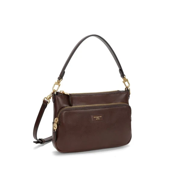 NANNINI - Borsa marrone con manico e tracolla - 20476