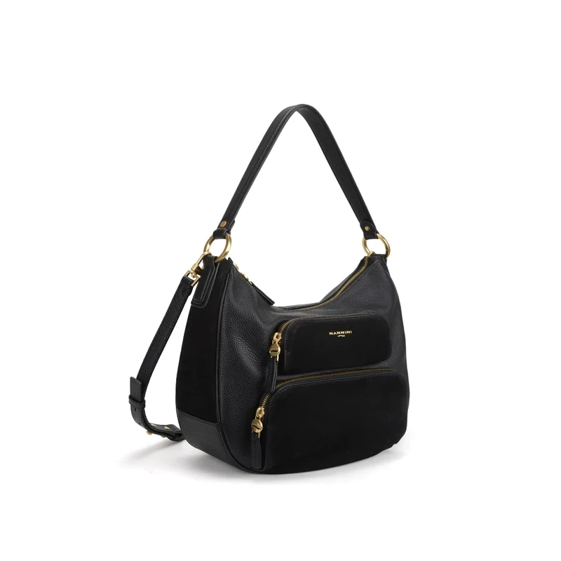 NANNINI - Borsa nera con manico e tracolla - 20457