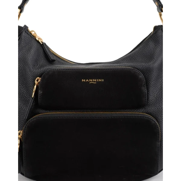 NANNINI - Borsa nera con manico e tracolla - 20457