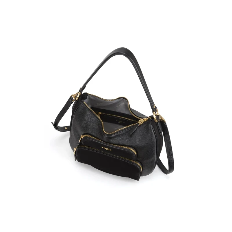 NANNINI - Borsa nera con manico e tracolla - 20457