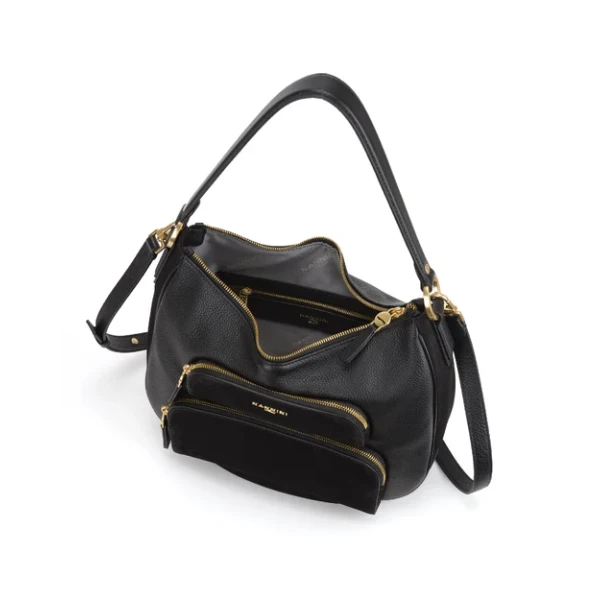 NANNINI - Borsa nera con manico e tracolla - 20457