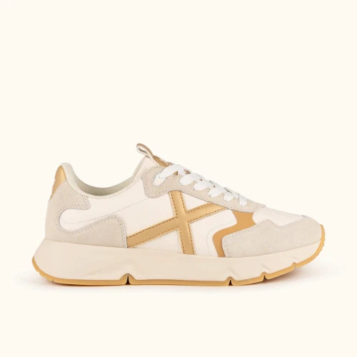 MUNICH - Sneakers bianca con riporti gold - 4191016