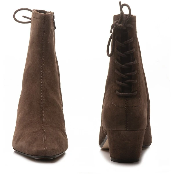 JVAM - Tronchetto in pelle camoscio marrone - brooke40729