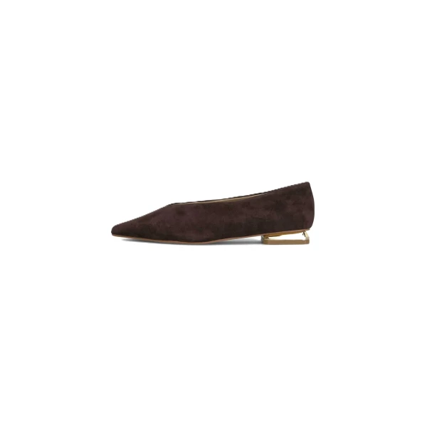 ALMA EN PENA - Decollete' ballerina marrone in camoscio - 
