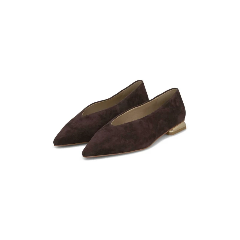 ALMA EN PENA - Decollete' ballerina marrone in camoscio - 