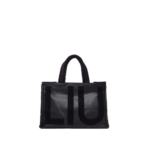 LIU JO - Borsa nera shopping con logo - 