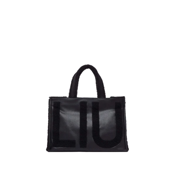 LIU JO - Borsa nera shopping con logo - 