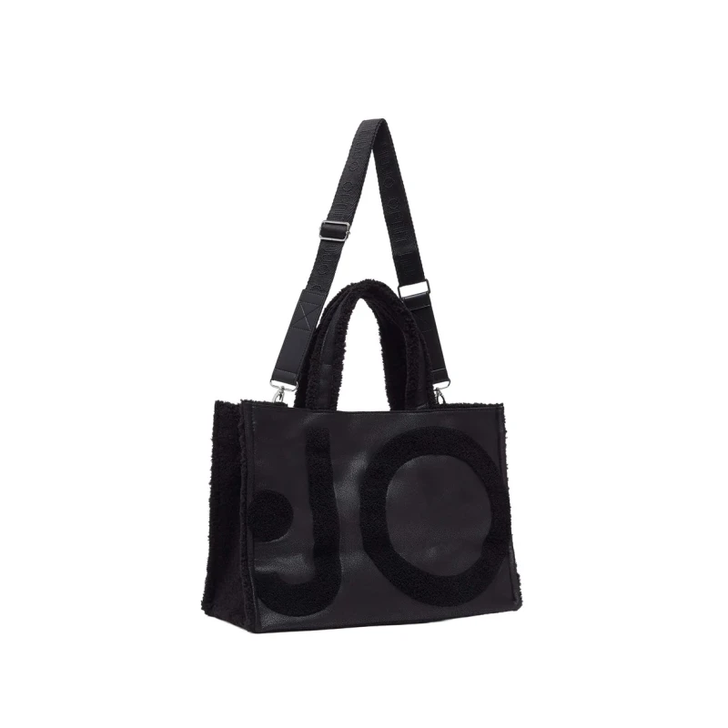 LIU JO - Borsa nera shopping con logo - 