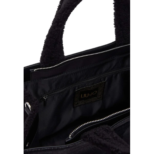 LIU JO - Borsa nera shopping con logo - 