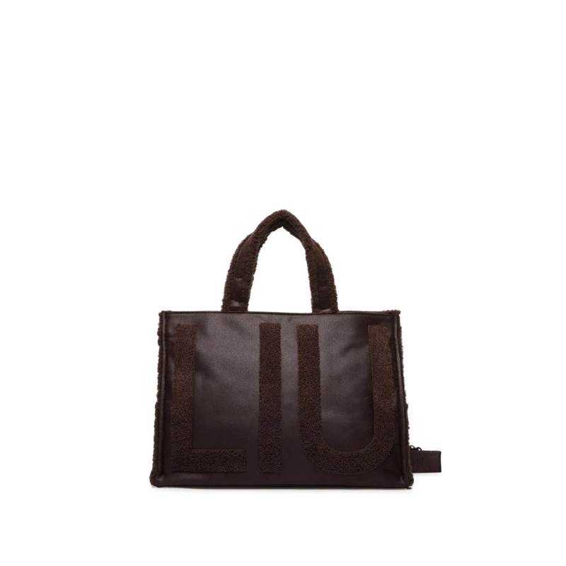 LIU JO - Borsa marrone shopping con logo - 